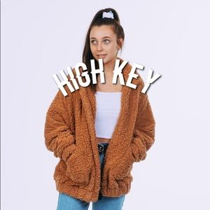 HIGH KEY BY EMMA CHAMBERLAIN POOPY TEDDY JACKET